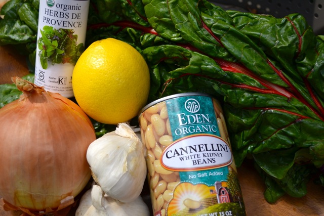 Ingredients: Pan Seared White Beans with Chard and Onions  
