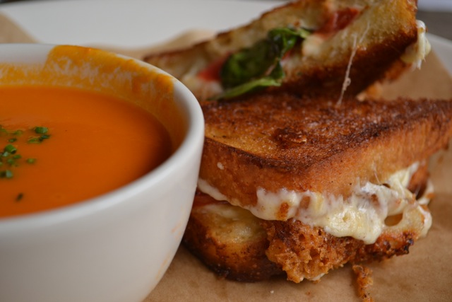 "Grown Up" Grilled Cheese Sandwich with Tomato Soup