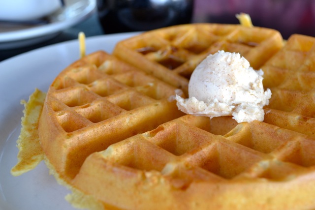 Belgian Waffle with Spiced Honey Butter