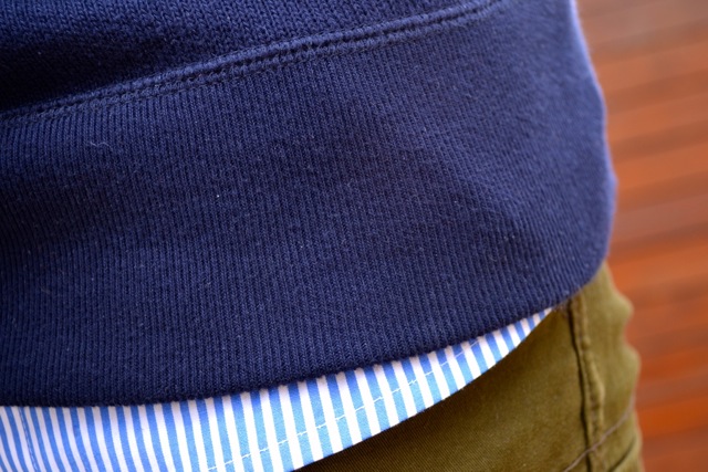 Anchor Hooded Sweatshirt + Stripe Button Down Shirt + Olive Cargo Pants 