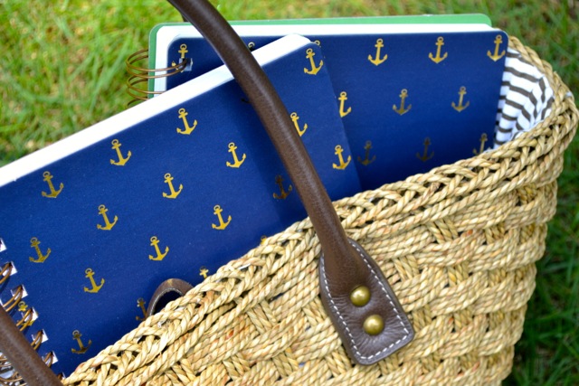 Navy and Gold Anchor Print Notebooks 