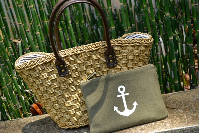 Straw Purse and Anchor Clutch