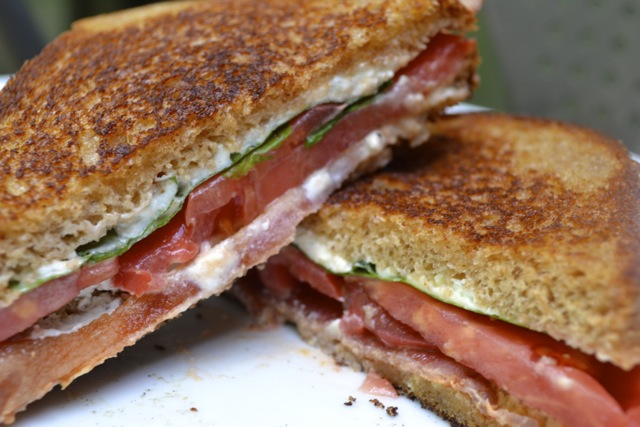 Bacon, Arugula, and Heirloom Tomato Sandwich 