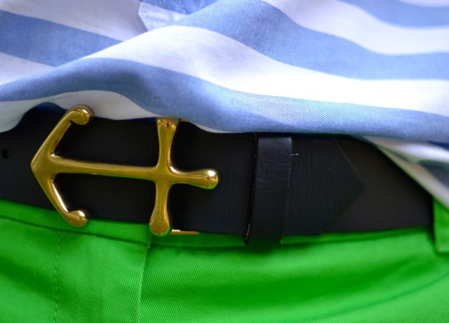 Anchor Belt + Stripe Shirt + Green Shorts