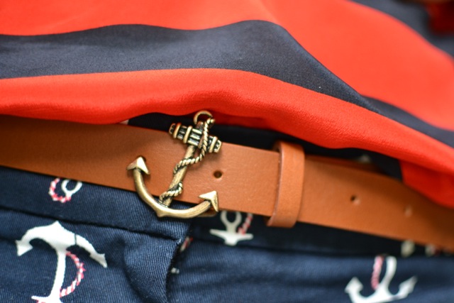 Stripe Shirt + Anchor Belt & Shorts
