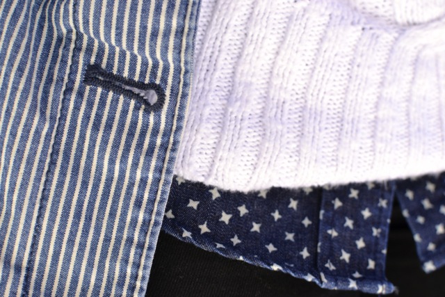 Railroad Stripe Jacket + Sweater + Star Print Shirt 4