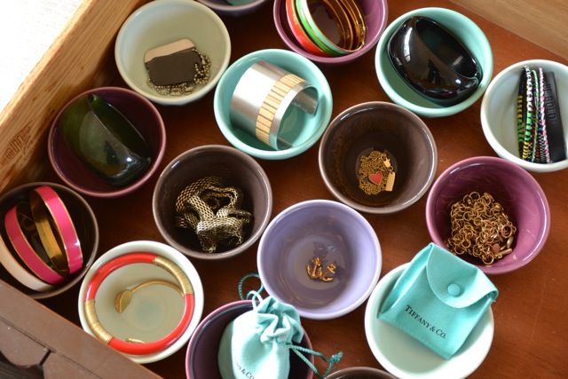 Organize Jewelry in Small Bowls 