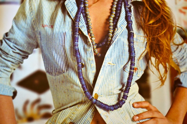 Railroad Stripe Blazer + Necklaces