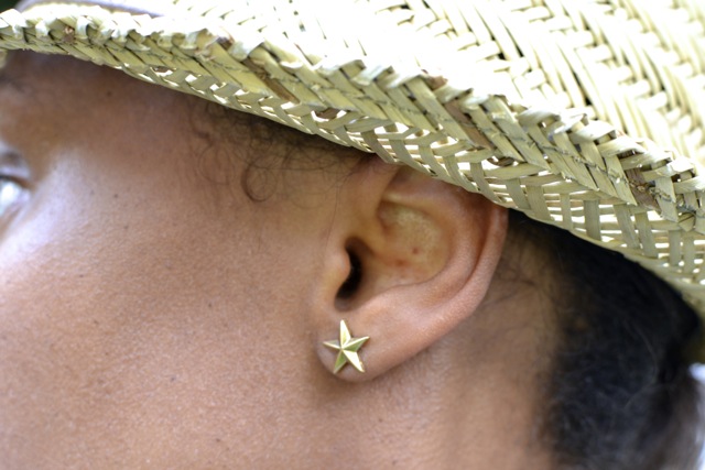 Straw Hat + Star Earrings