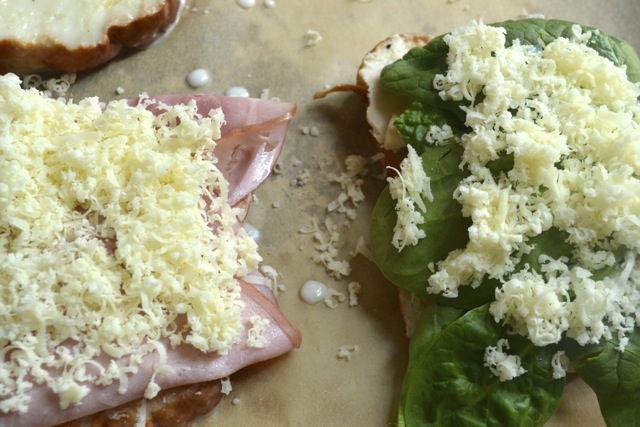 Sandwiches: Ham and Gruyere & Turkey, Spinach, and Gruyere 
